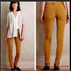 Pilcro and the Letterpress Mustard Skinny Jeans
